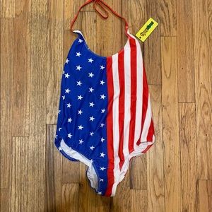 American Flag Scoop Back One Piece Swimsuit
